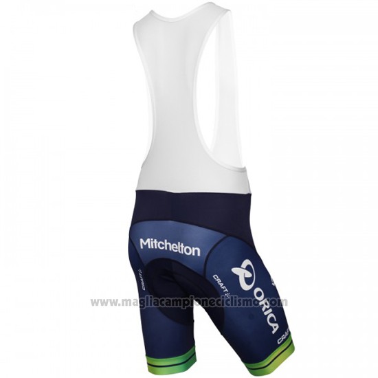 2015 Abbigliamento Ciclismo Orica GreenEDGE Bianco e Blu Manica Corta e Salopette